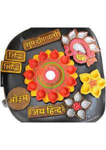 Cow dung Diwali wall decorations 